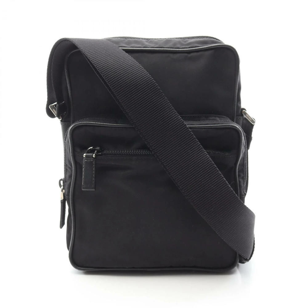 Prada VIAGGIO Shoulder Bag Saffiano Leather Black